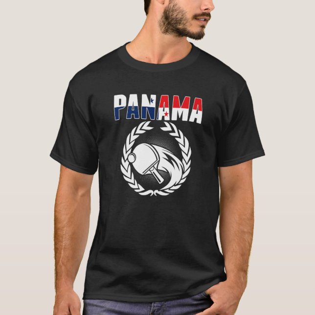 Panama Bord Tennis Panamanian Ping Pong Support T Shirt (Framsida)