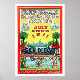 Panama - California Exposition i San Diego 1911 Poster