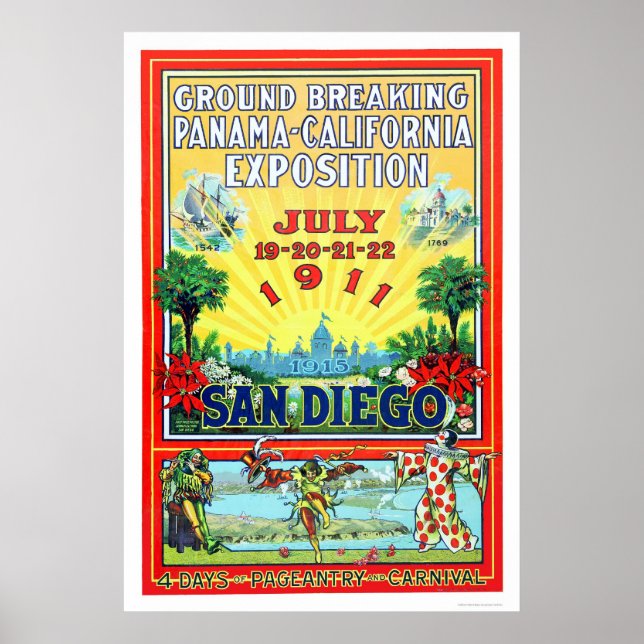 Panama - California Exposition i San Diego 1911 Poster (Framsidan)