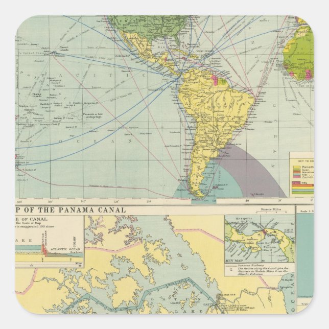 Panama Canal Fyrkantigt Klistermärke (Framsida)