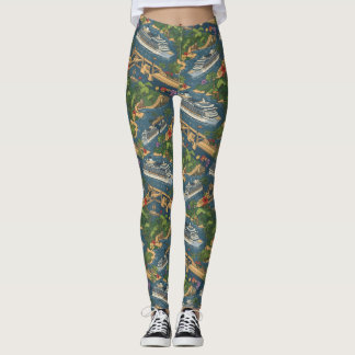 Panama Canal Kryssning Tropisk Passage Design Leggings