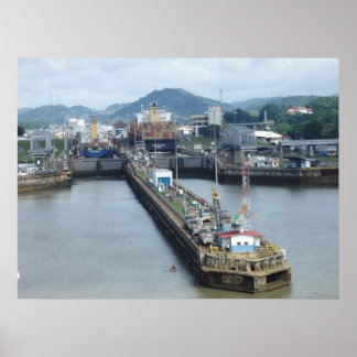 Panama Canal Lock Poster