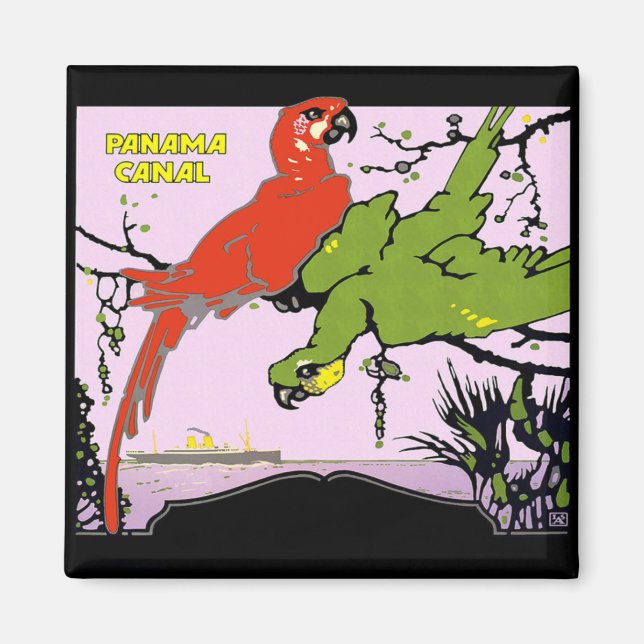 Panama Canal Parrots Magnet (Framsidan)