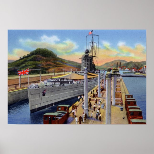 Panama Canal Pedro Miguel Locks med Frakt Poster (Framsidan)