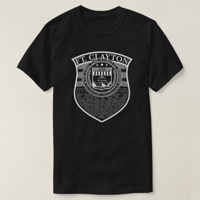 Panama Canal Vapensköld: Platser: Clayton T Shirt (Design framsida)