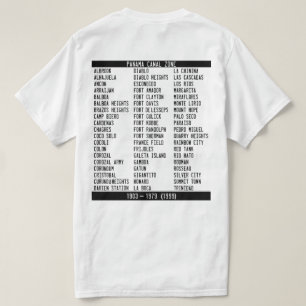 Panama Canal Zon Locations List Tee Shirt