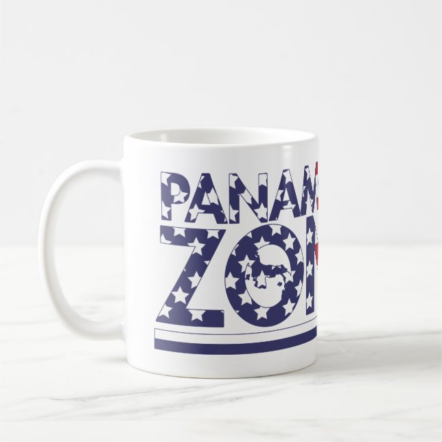Panama Canal Zonic Patriotic Kaffemugg (Vänster)