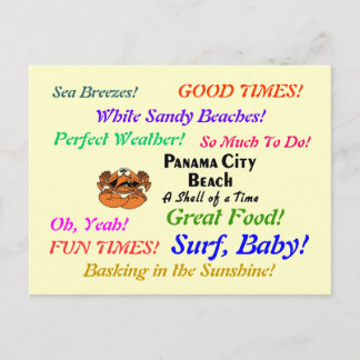 Panama City Beach Crab Vykort