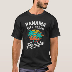 Panama City Beach FL Retro Sunset Graphic T Shirt