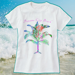 Panama City Beach Florida Colorful Bright Handflat T Shirt