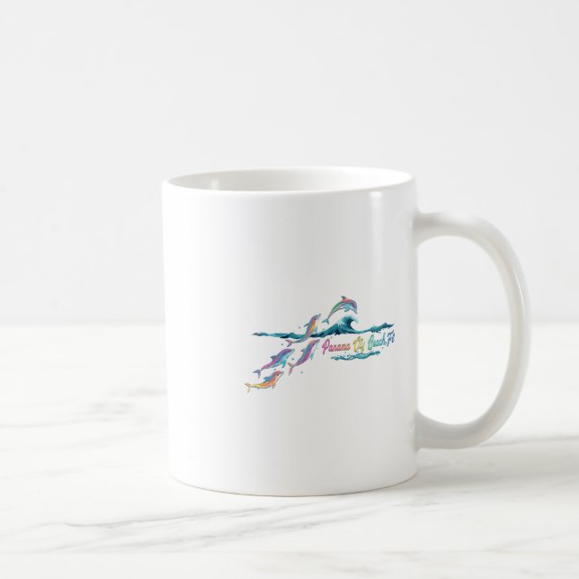 Panama City Beach Florida Färgglad Dolfän Älskare  Kaffemugg (Höger)