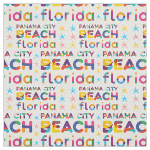Panama City Beach, Florida. Färglös text Mönster Tyg