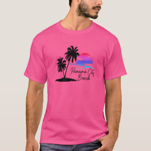 Panama City Beach Florida Fl Vintage Sunset Handfl T Shirt