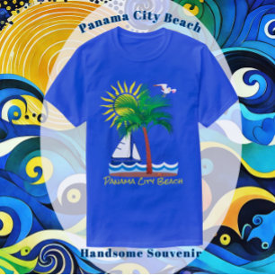 Panama City Beach Florida Handflatan Sailboat och T Shirt