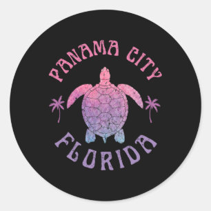 Panama City Beach Florida Havssköldpadda Sommarlov Runt Klistermärke