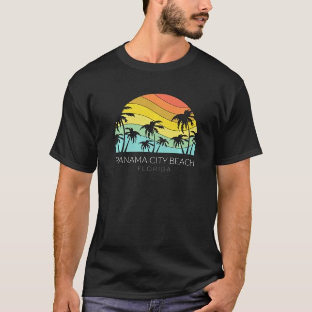 Panama City Beach Florida Retro Souvenir Summer Ke T Shirt (Framsida)