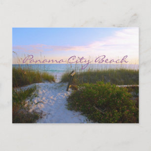 Panama City Beach Florida Solnedgång Strandpromena Vykort