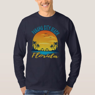 Panama City Beach Florida Sunset Retro Vacation T Shirt