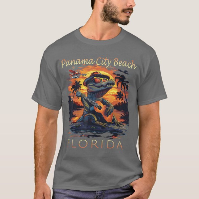 Panama City Beach Florida Vacation Cute Alligator T Shirt (Framsida)