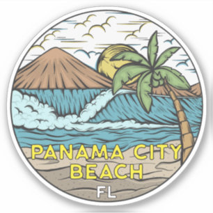 Panama City Beach Florida Vintage Klistermärken