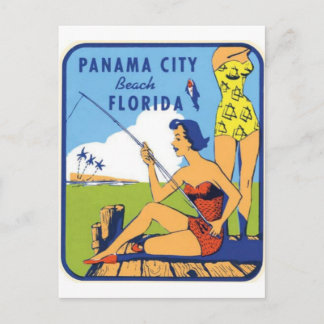 Panama City Beach Florida Vintage Resemål Postkort Vykort