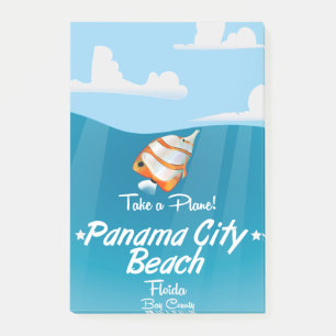 Panama City Beach Florida vintage resor poster. Post-it Block