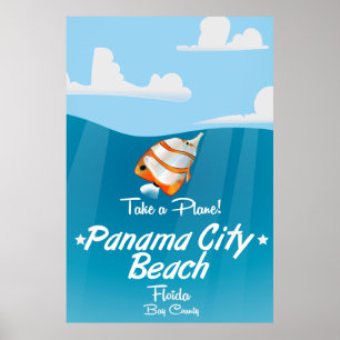Panama City Beach Florida vintage resor poster. Poster