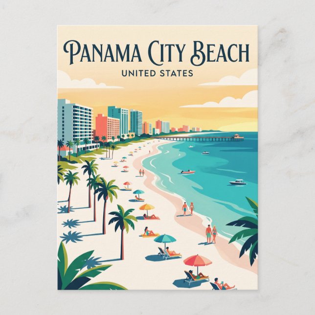 Panama City Beach Florida Vykort (Framsida)