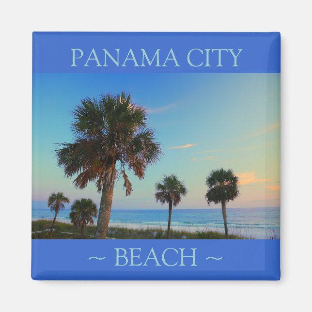 Panama City Beach Handflatan Träd Florida magnet (Framsidan)