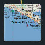 Panama City Beach Karta<br><div class="desc">Panama City Beach Florida-julprydnad gjord med vintage karta.</div>