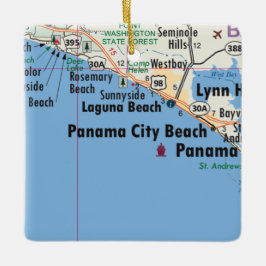 Panama City Beach Karta Julgransprydnad Keramik