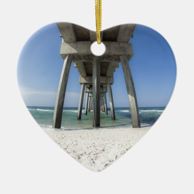 Panama City Beach Pier Julgransprydnad Keramik (Framsidan)