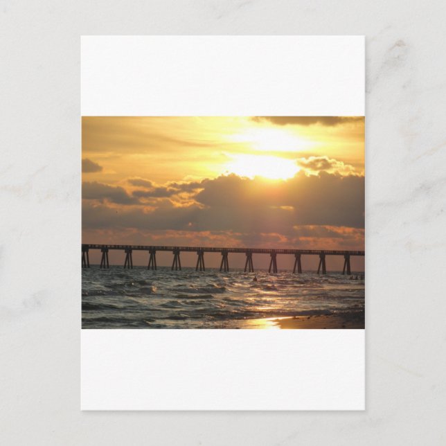 Panama City Beach Pier Sunset Vykort (Framsida)