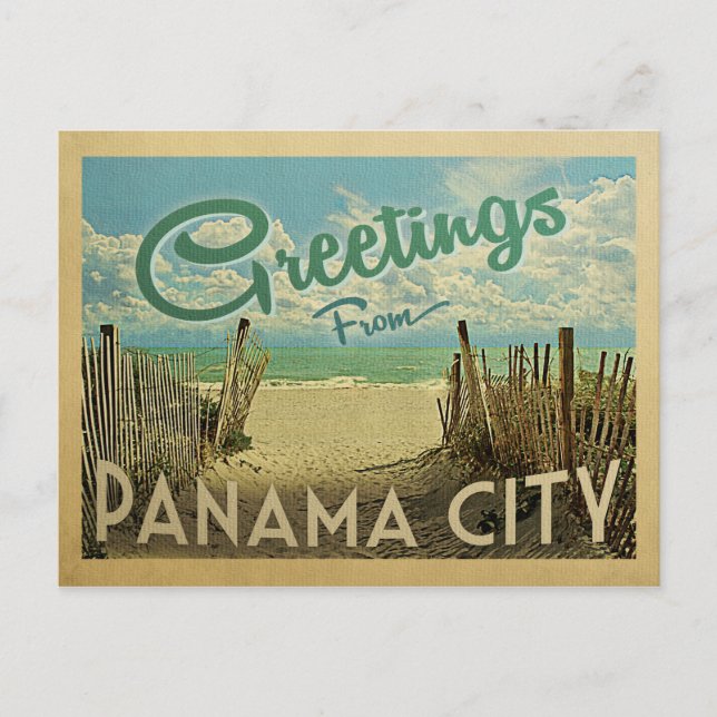 Panama City Beach Vintage resor Vykort (Framsida)