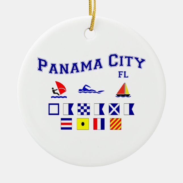 Panama City FL - maritimt stava Julgransprydnad Keramik (Framsidan)