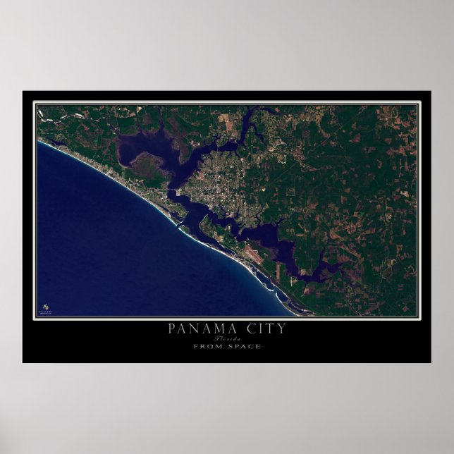 Panama City Florida Satellite Poster Karta (Framsidan)