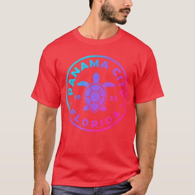 Panama City Florida Sea Turtle Tie Dye Beach Vacat T Shirt (Framsida)