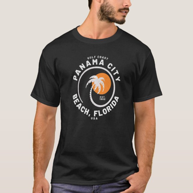 Panama City Florida Sun destressed   T Shirt (Framsida)