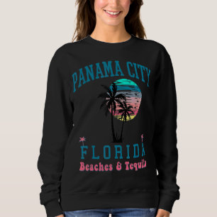 Panama City Florida Sunset Tequila Beach Handflata T Shirt