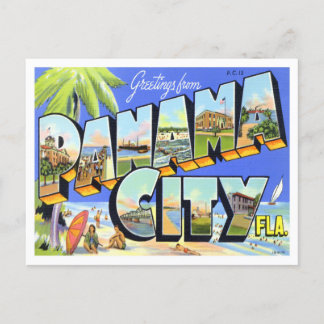 Panama City, Florida Vintage Big Brev Postcard Vykort