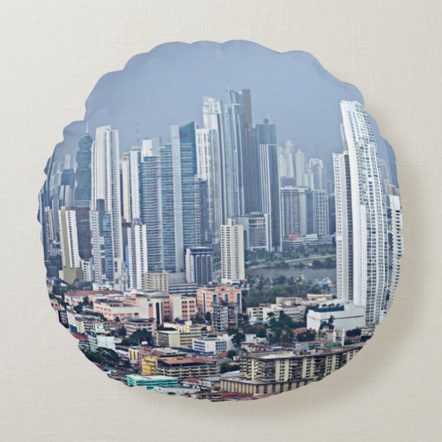 Panama City horisont Rund Kudde (Framsidan)