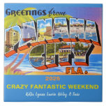 Panama City Memory Tile Kakelplatta<br><div class="desc">Exceptionell gåva! Kom ihåg att mycket speciella Panama City resa,  helg,  äventyr med vänner eller familj på en keramisk bricka med 6 x 6 och med en vintage,  ett vykort från panhandstaden. Det är enkelt att anpassa/anpassa!</div>