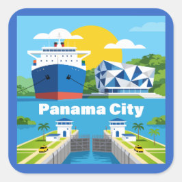 Panama City Panama Fyrkantigt Klistermärke