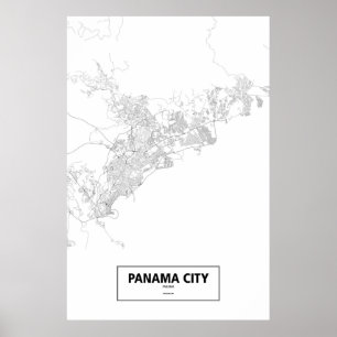 Panama City, Panama (svart på vitt) Poster