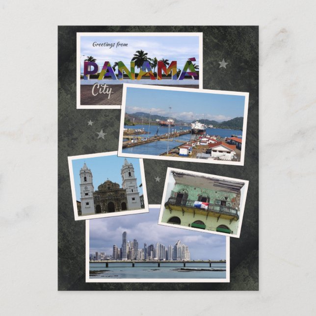 Panama City Photo Collage Vykort (Framsida)
