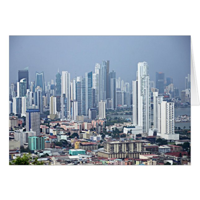 Panama City Skyline Hälsningskort (Framsidan Horizontal)