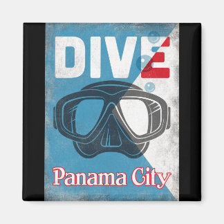 Panama City Vintage Dyka Mask Magnet