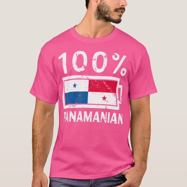 Panama Flag 	  100 Panamanian Battery Power Tee (Framsida)