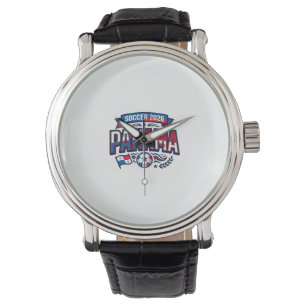 Panama Fotboll 2026 Fotboll Fet Land Typografi Armbandsur
