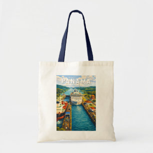 Panama Illustration Resa Konst Vintage Tygkasse